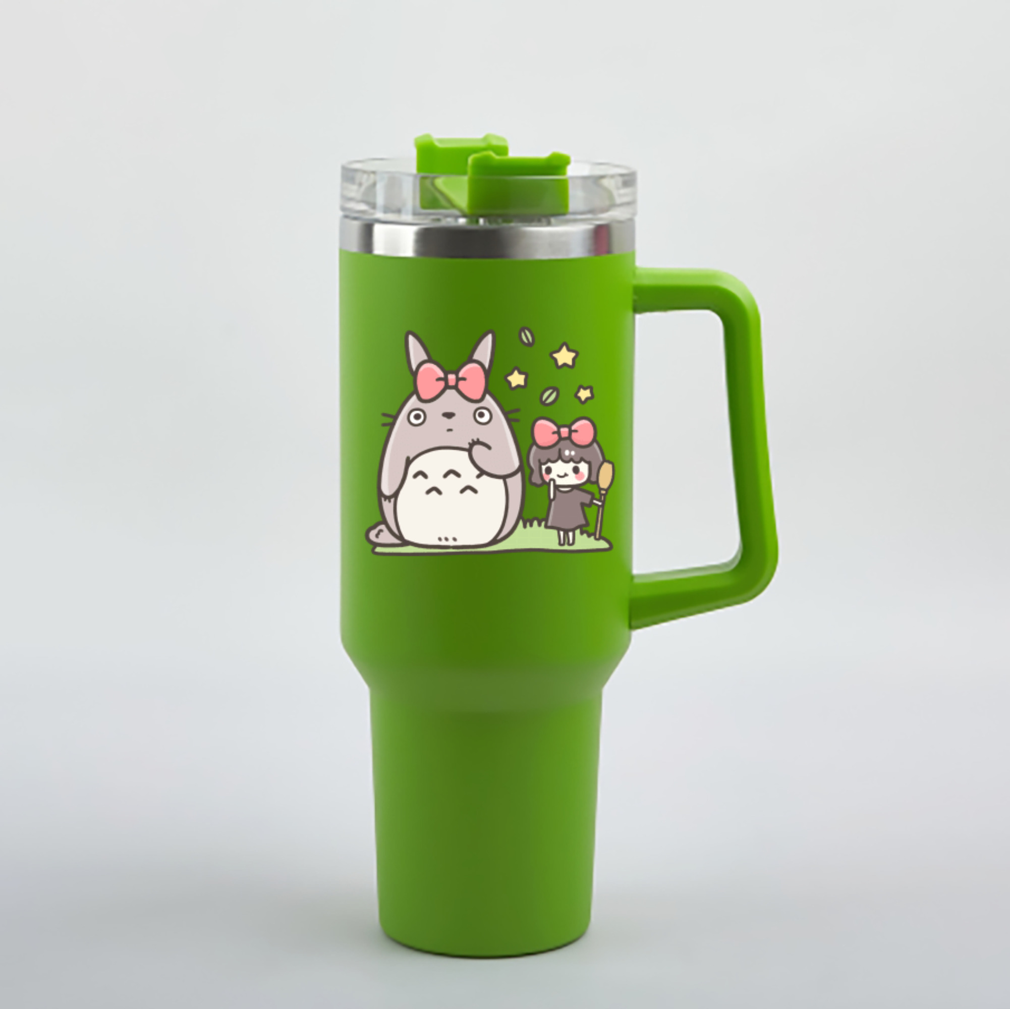 （画像用） となりのトトロ 草壁メイ 草壁サツキ My Neighbor Totoro Satsuki Kusakabe Mei Kusakabe 1200mL車用タンブラー - クリスタルステッカー（プラスチックストロー付き）